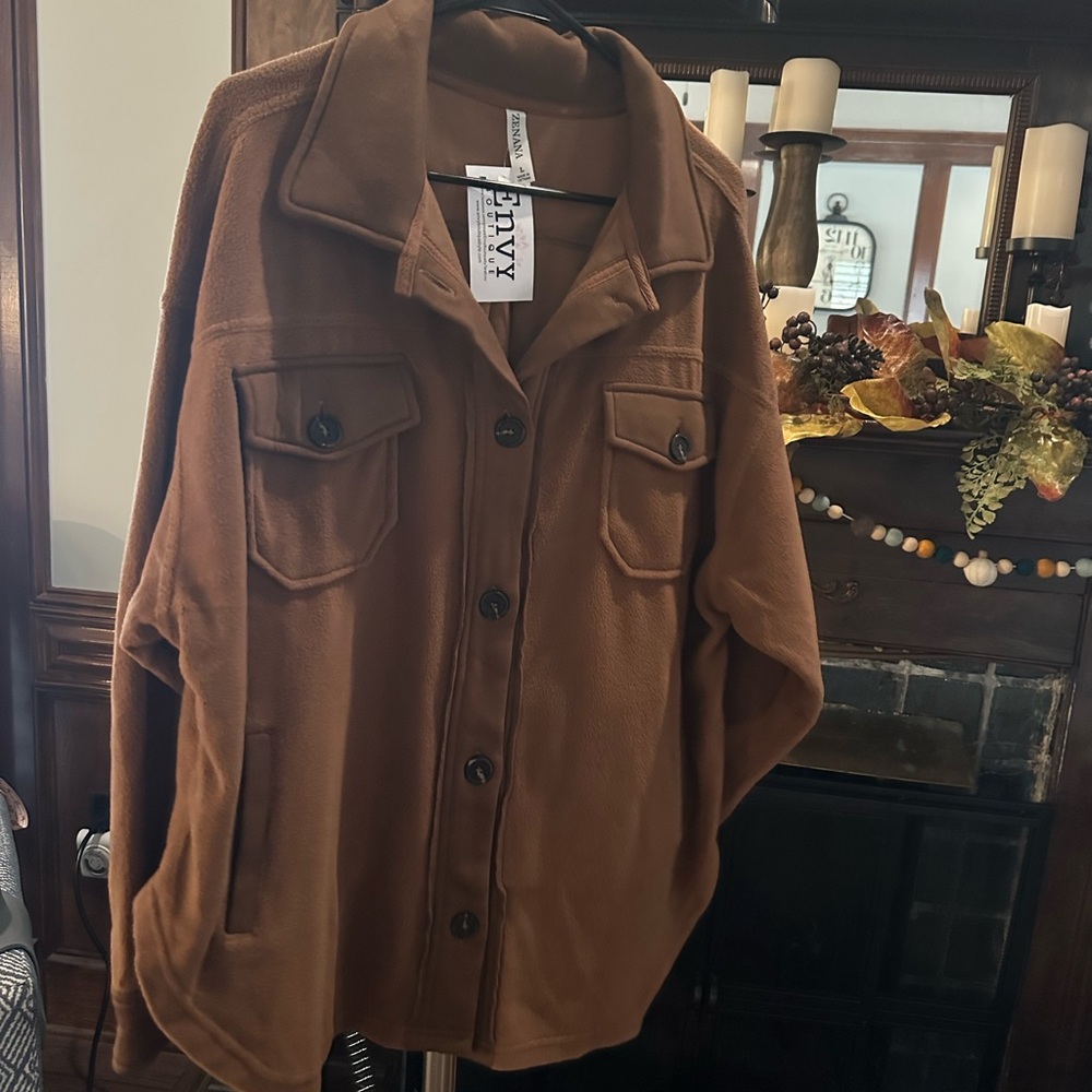Zenana Outfitters Tan Utility Jacket
